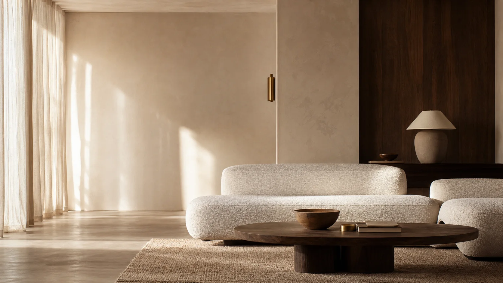 Sample modern living room with a modular sofa